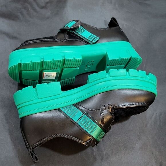 BRAND NEW UGG ASHTON SHOE PLUSH EMERALD GREEN WATERPROOF LEATHER SHOES G1 - Picture 8 of 16